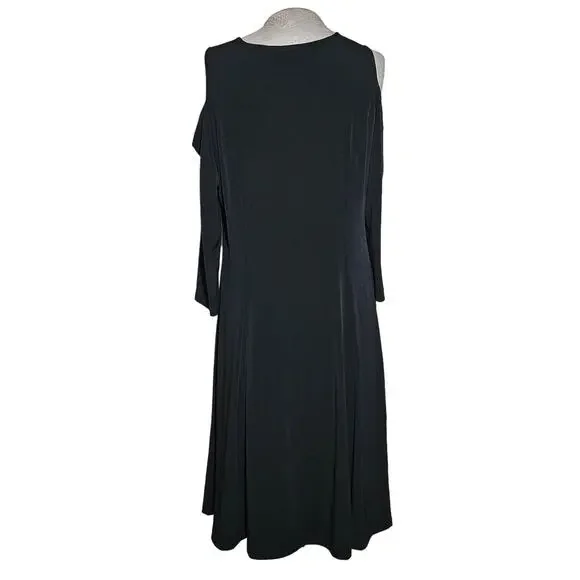 Black Open Shoulder Dress Size Medium - Picture 2 of 6